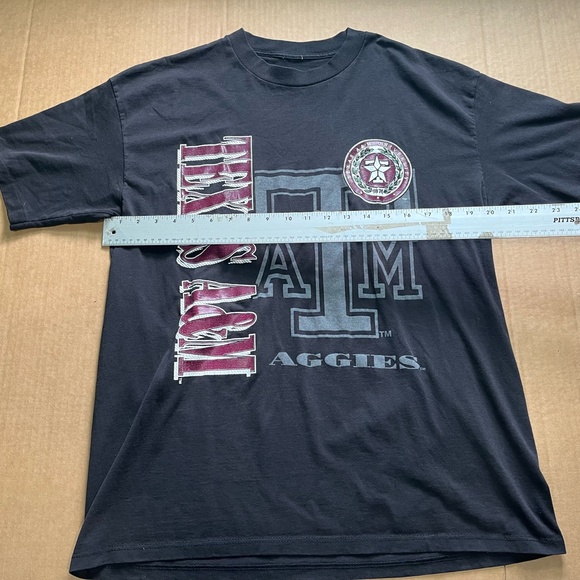 Texas A&M University Aggies T Shirt Black NCAA College Men's L Single Stitch Vtg - Picture 4 of 5